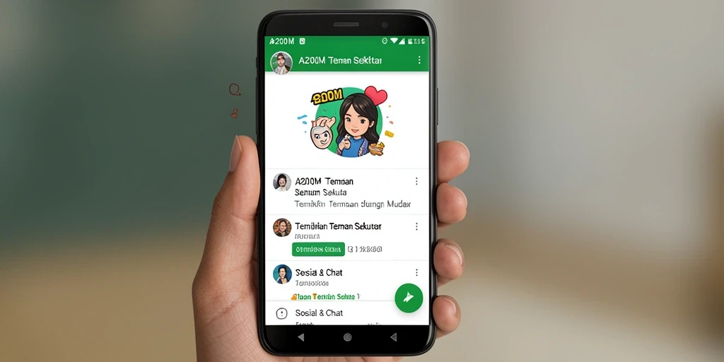 Tampilan antarmuka A200M yang ramah pengguna untuk menemukan teman baru.