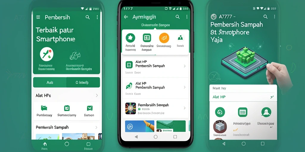 Tampilan antarmuka A7777 yang ramah pengguna untuk pembersihan sampah.