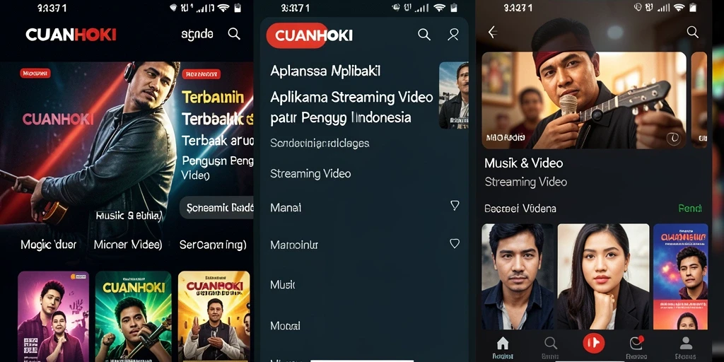 Antarmuka CUANHOKI yang modern dan intuitif untuk Streaming Video.