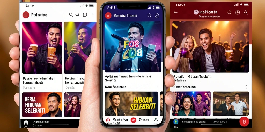 Antarmuka FO8 yang menarik dengan berbagai berita selebriti.