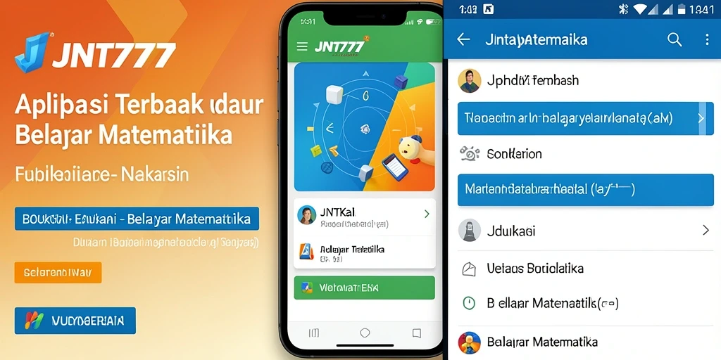 Antarmuka aplikasi JNT777 yang menarik untuk Belajar Matematika.