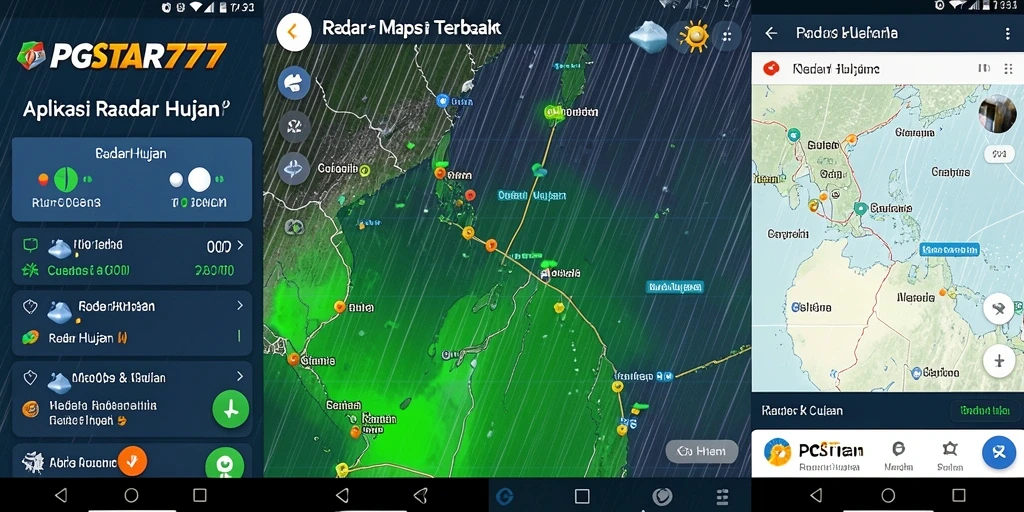 Tampilan antarmuka radar hujan PGSTAR777 yang informatif dan interaktif.