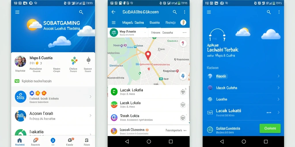 Tampilan layar utama SOBATGAMING menampilkan peta akurat dan lokasi pengguna.