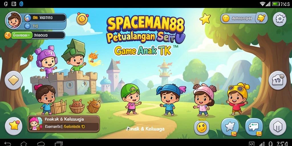 Antarmuka lucu dan interaktif dari SPACEMAN88 untuk anak-anak.