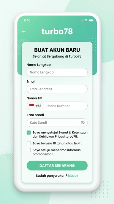 Panduan Registrasi Akun Turbo78 untuk Pengguna Android